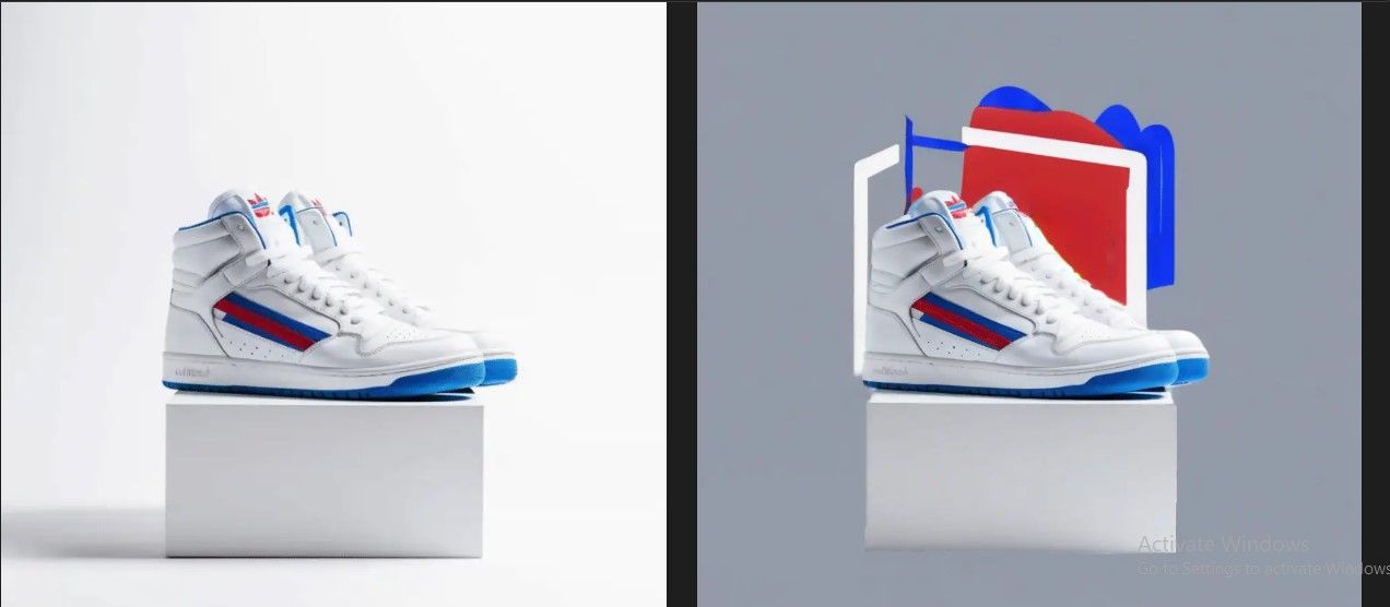 Fig 4- Left- Input Generated via Midjourney; Right- Output Background replaced using  the prompt 