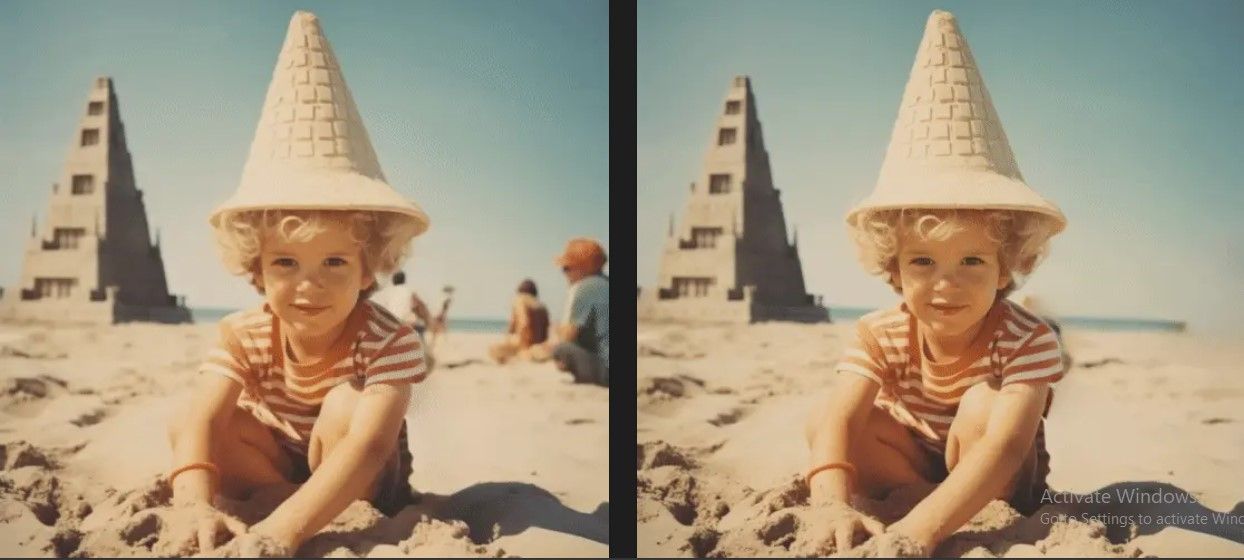 Fig 5- Left- Input of the original photograph  Right- Output with the people in the background removed