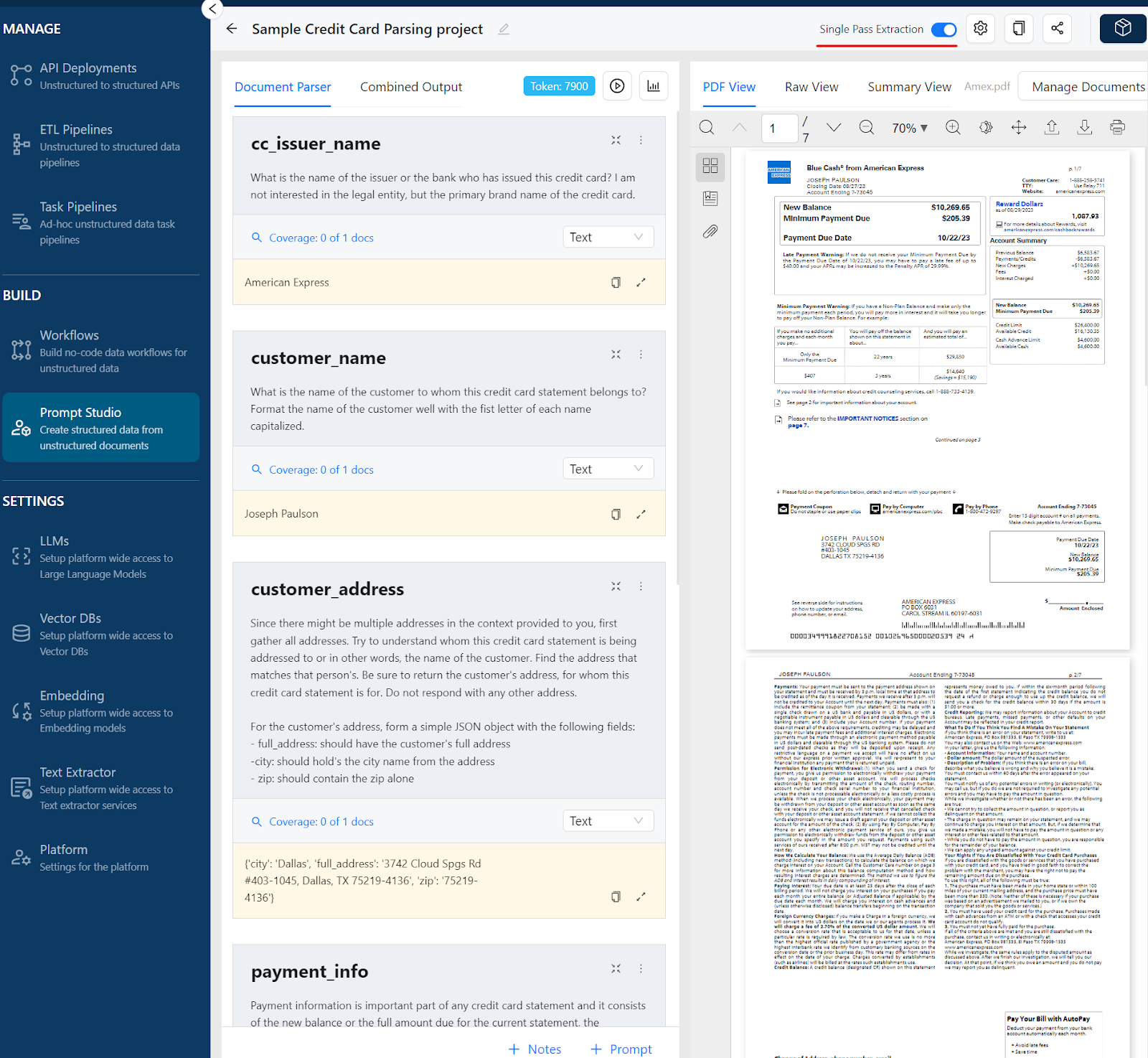 Figure 4: Unstract Prompt Studio (Document Parser)