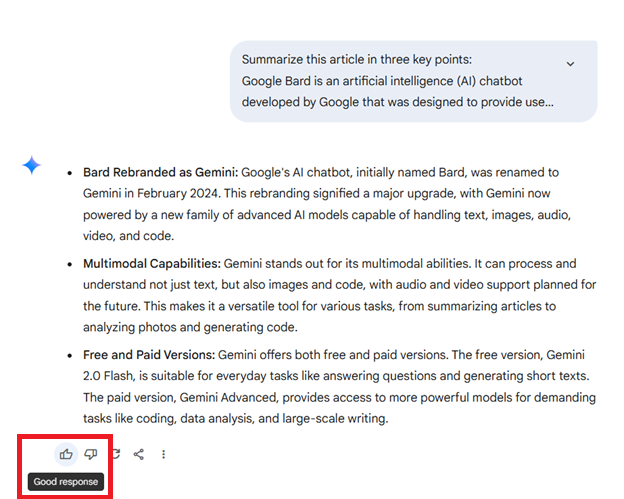 Figure-Provide Feedback to Response