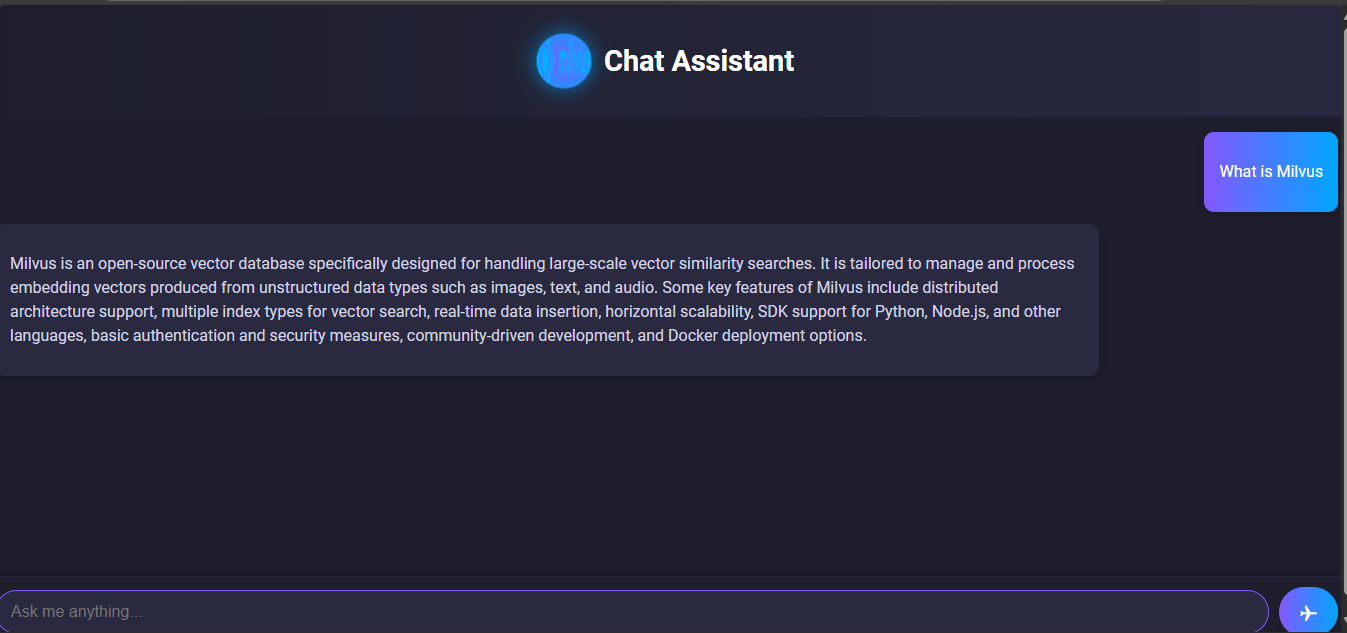 Figure- RAG system completed user interface
