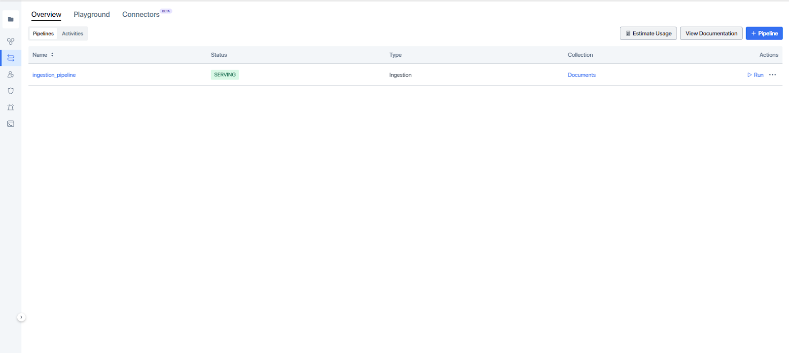 Ingestion Pipeline created in the cloud