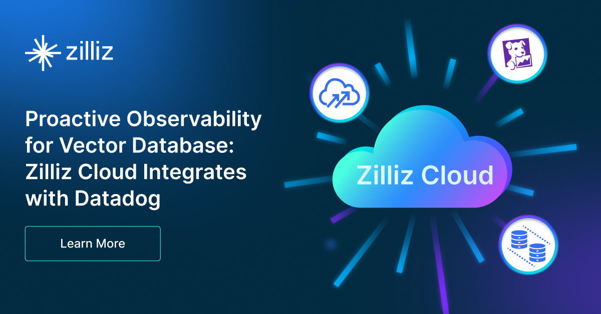 Proactive Observability for Vector Database: Zilliz Cloud Integrates with Datadog