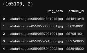 105K image paths in the dataset.