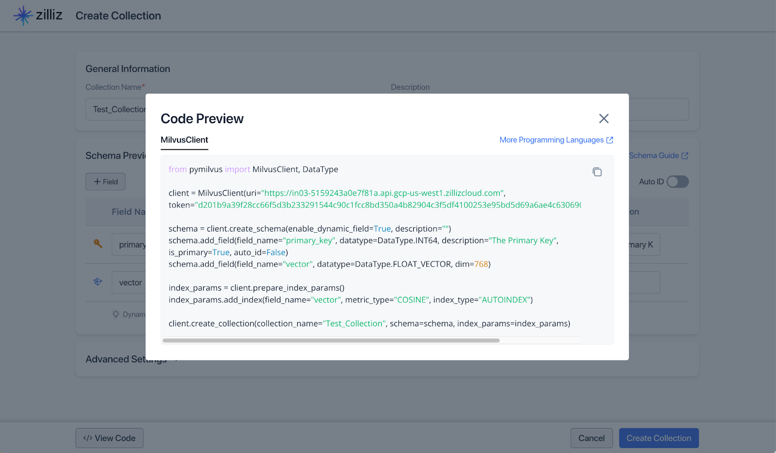 create the collection with PyMilvus.png