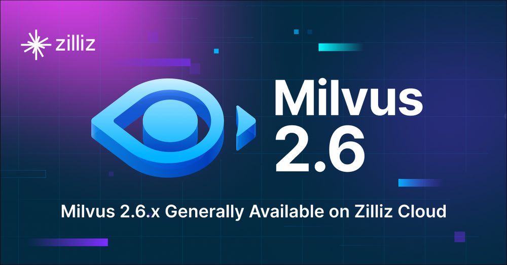 Milvus 2.6.x Now Generally Available on Zilliz Cloud, Making Vector Search Faster, Smarter, and More Cost-Efficient for Production AI
