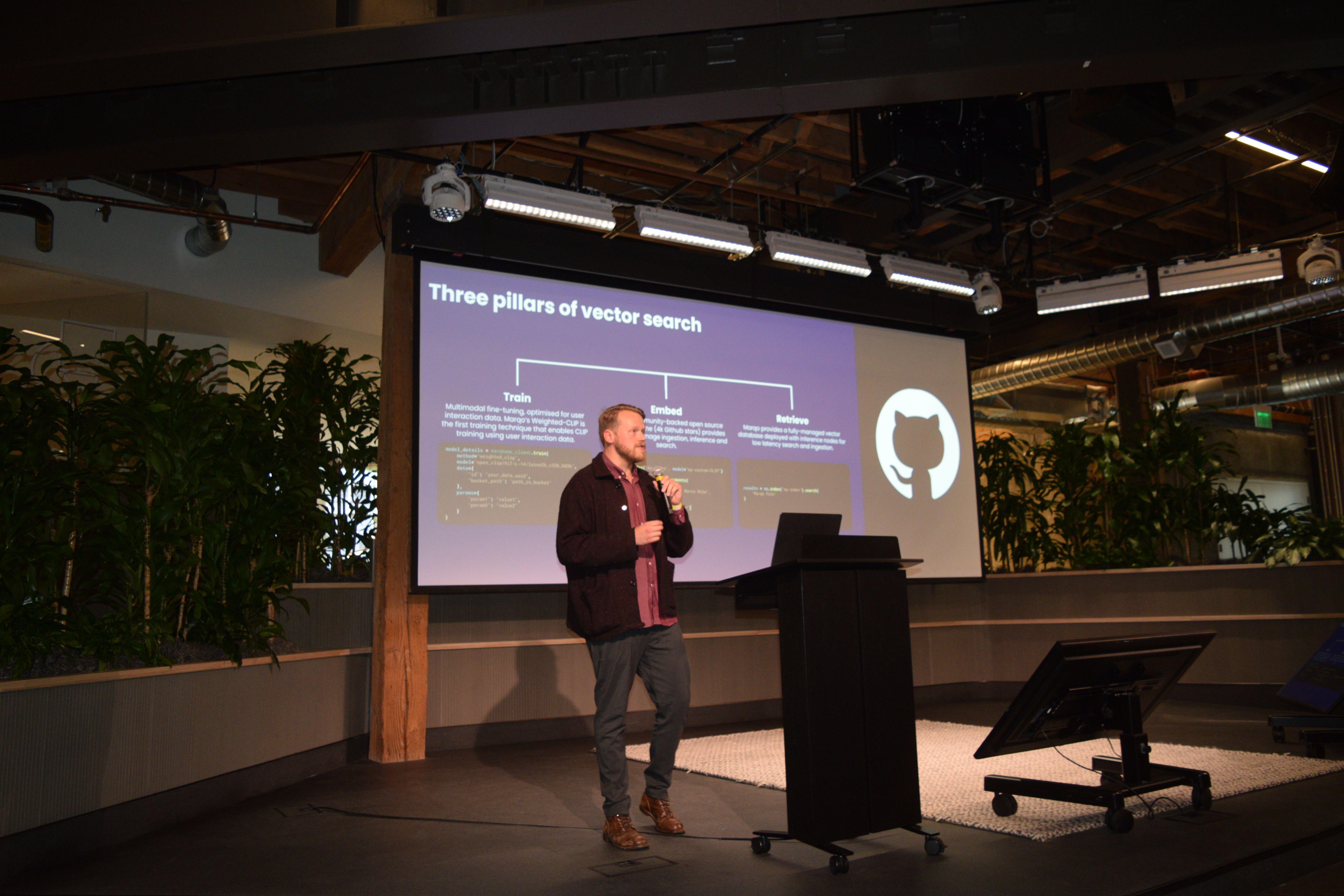 Robertson speaking at August Unstructured Data Meetup in SF