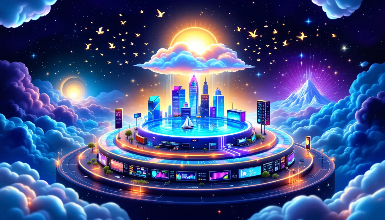 A visual representation of modern data warehouse trends, including cloud data solutions.